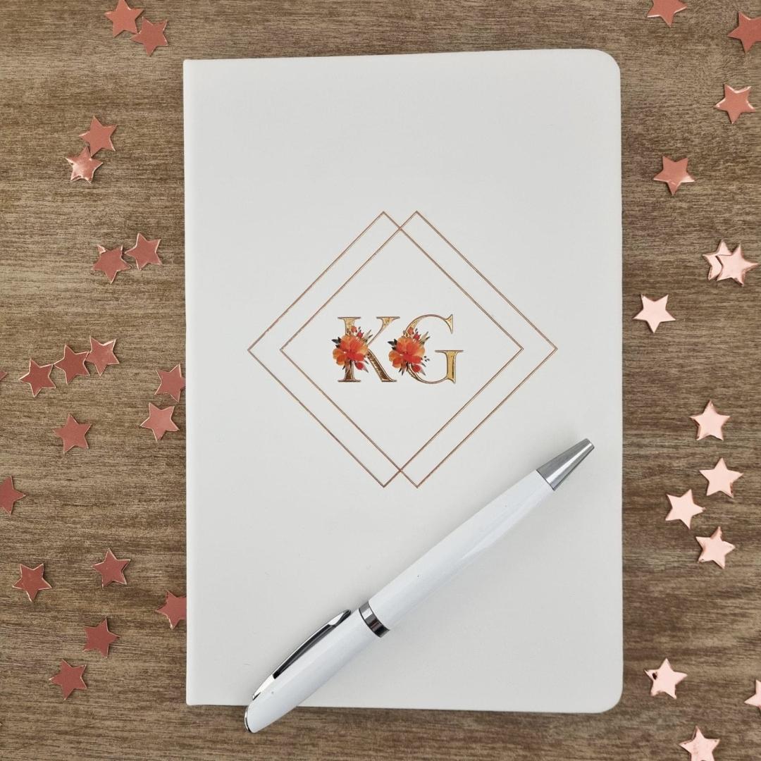 Floral Initials Wedding Planning Notebook 2 B2BB_Initial-notebook_rosegold1